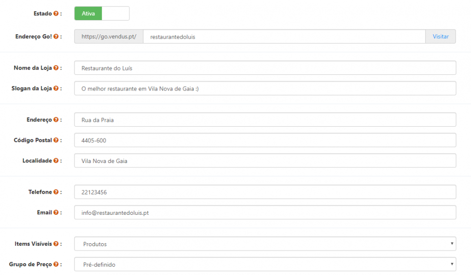 Configurar Loja no Vendus GO