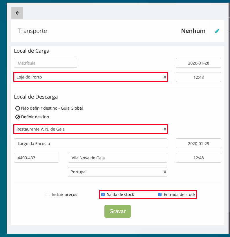 POS - Guias transferência de stock