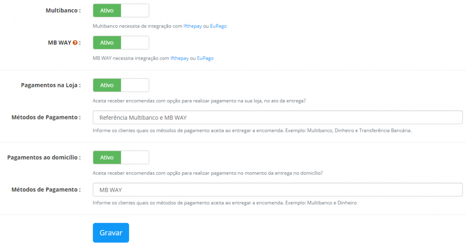 Vendus Go! - Alterar pagamentos