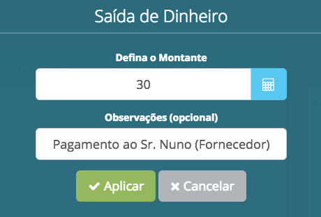 Saída de Dinheiro