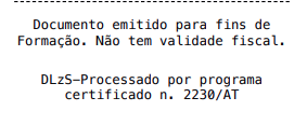 Observações - Modo Formação (talão)