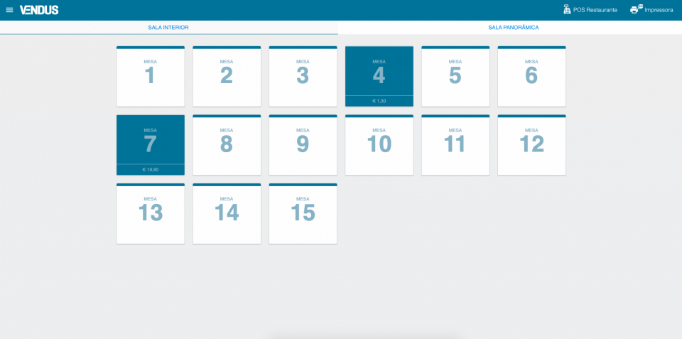 Restauração na App Vendus