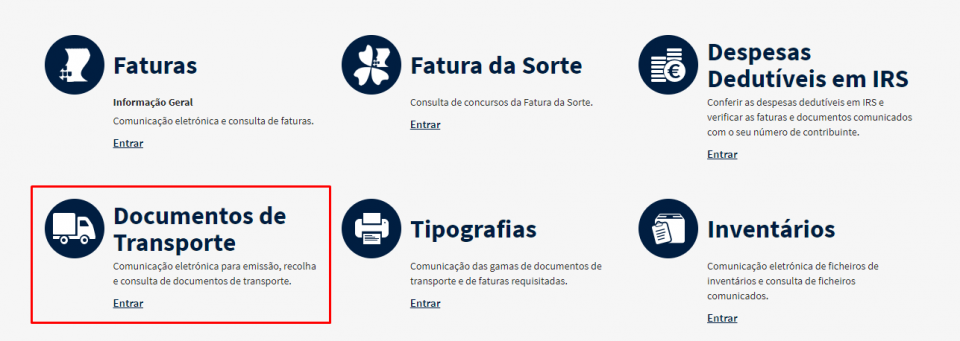 E-fatura - Transportes